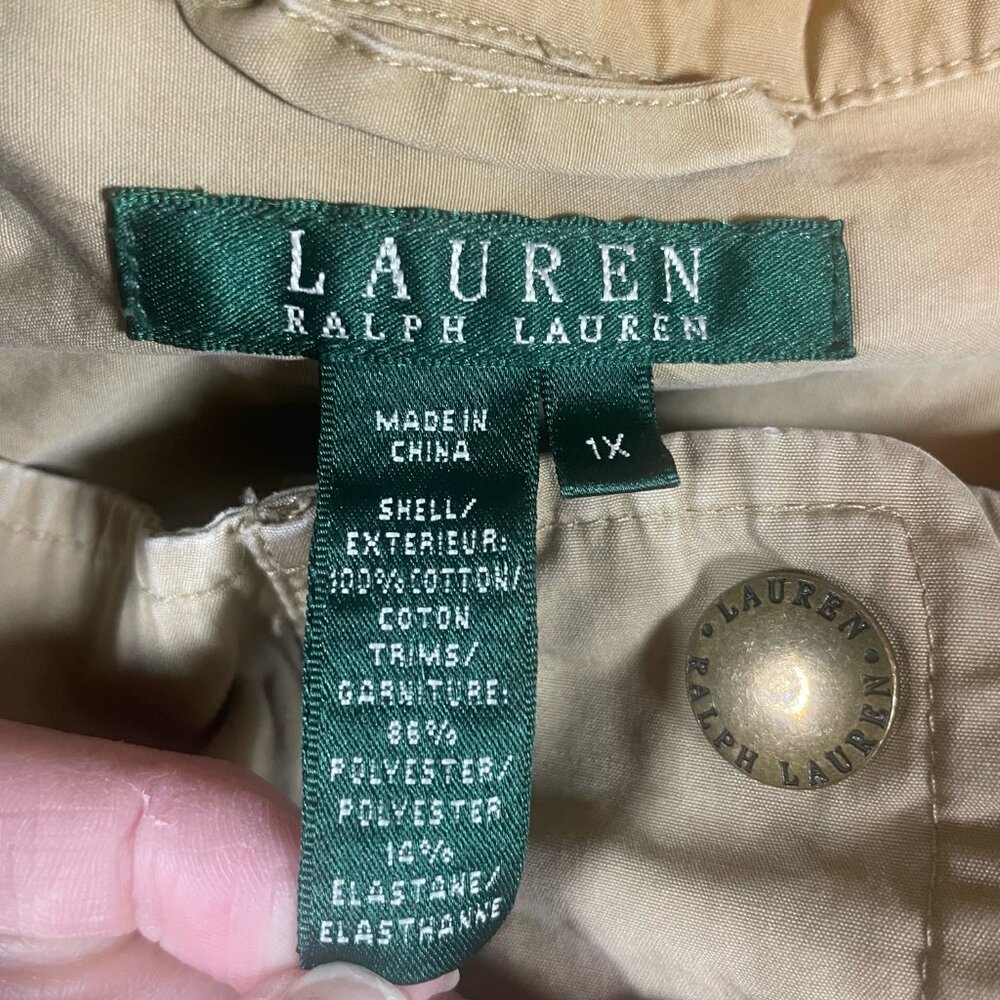 Lauren Ralph Lauren Womens Vest 1X Brown Safari Hunting Fishing Photography Flaw - Picture 2 of 7